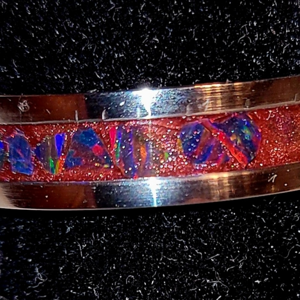Custom Crushed Opal Inlay Ring - image 4